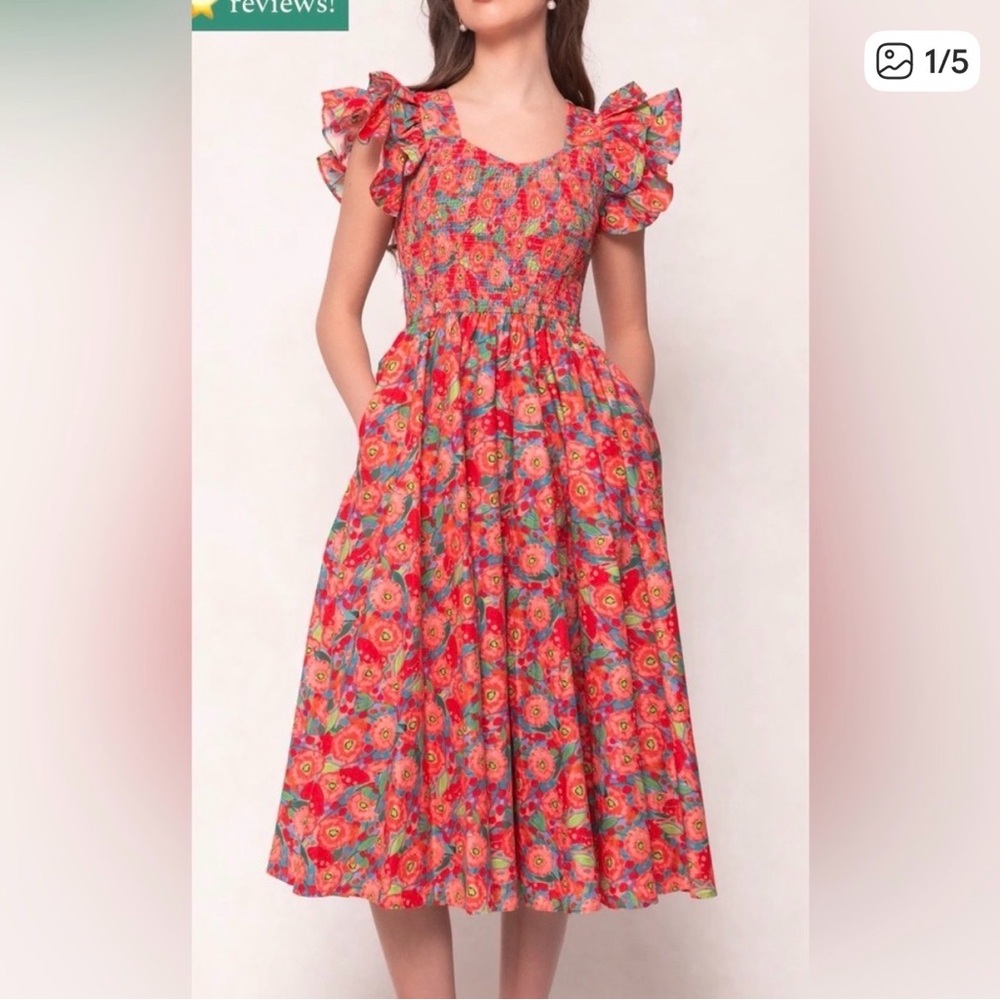 Ivy City Co Vibrant Floral Midi Dress